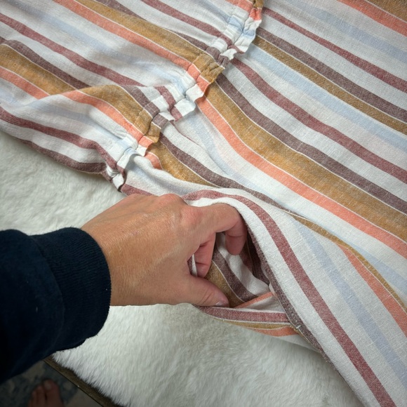 Anthropologie Cloth & Stone Halter Linen Blend Striped Jumpsuit Romper Sz Small - Picture 7 of 13